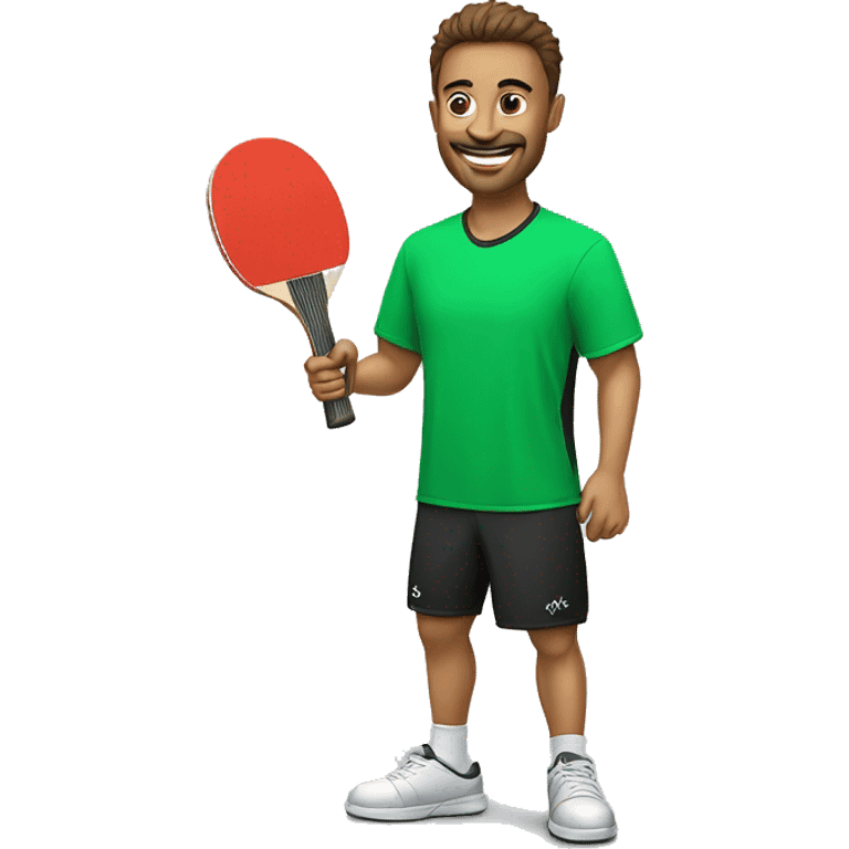 man table tennis withgreen t-shirt emoji