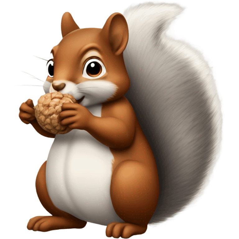 Squirrel with big butt carrying nuts emoji