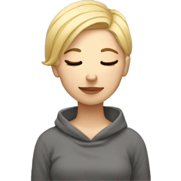 Girl blonde, short hair sleep emoji