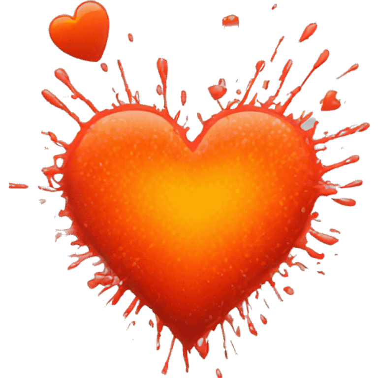 big splattered heart red glowing orange-red warmth love emoji