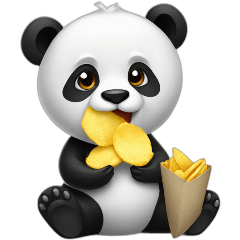 panda eating chips emoji