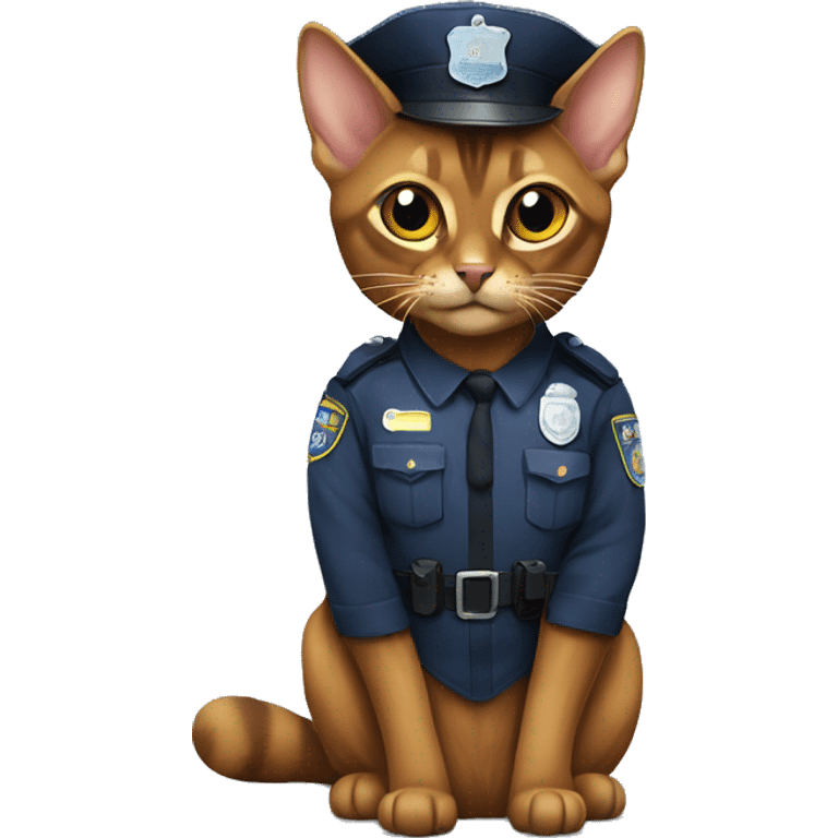 Abyssinian cat in a police suit emoji