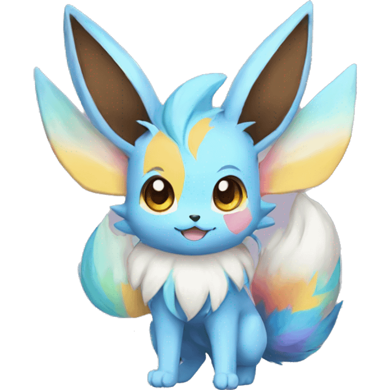 Colorful Kawaii Eeveelution-Cute-Pokémon-fusion full body emoji