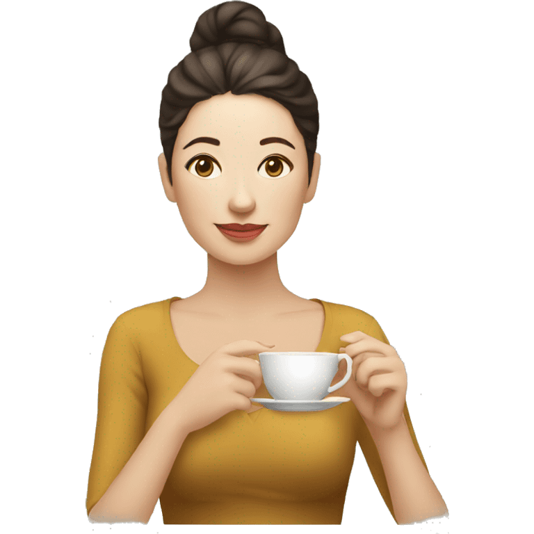 woman drinks tea emoji