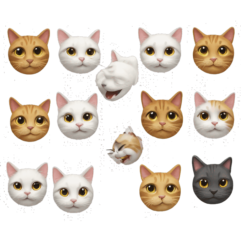 thirteen happy cats  emoji