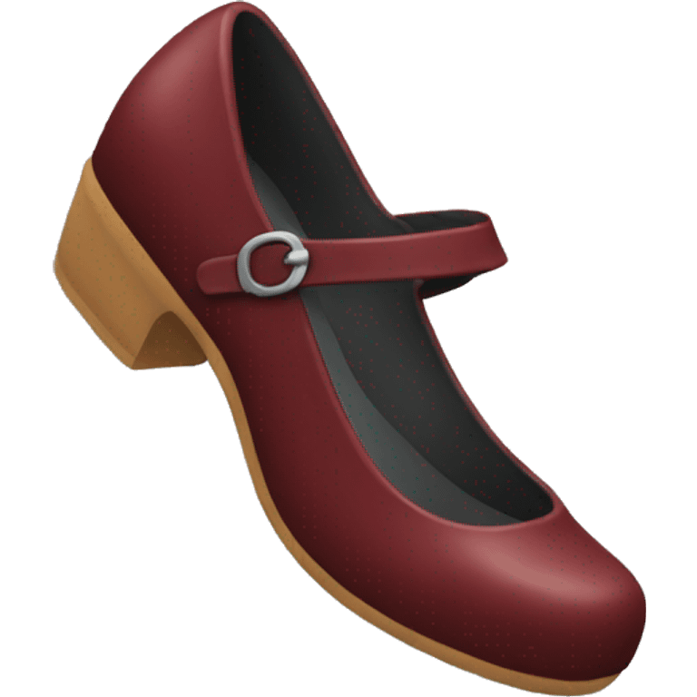 Dark red mary jane shoes emoji