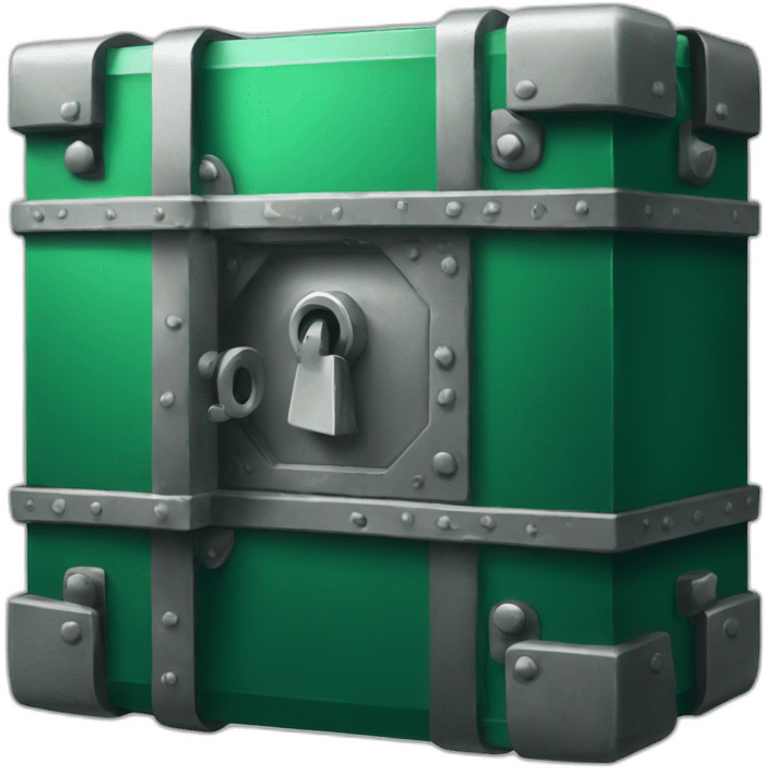 open safe in the middle of the emerald emoji