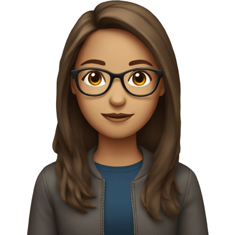 Brown haired girl with glasses  emoji