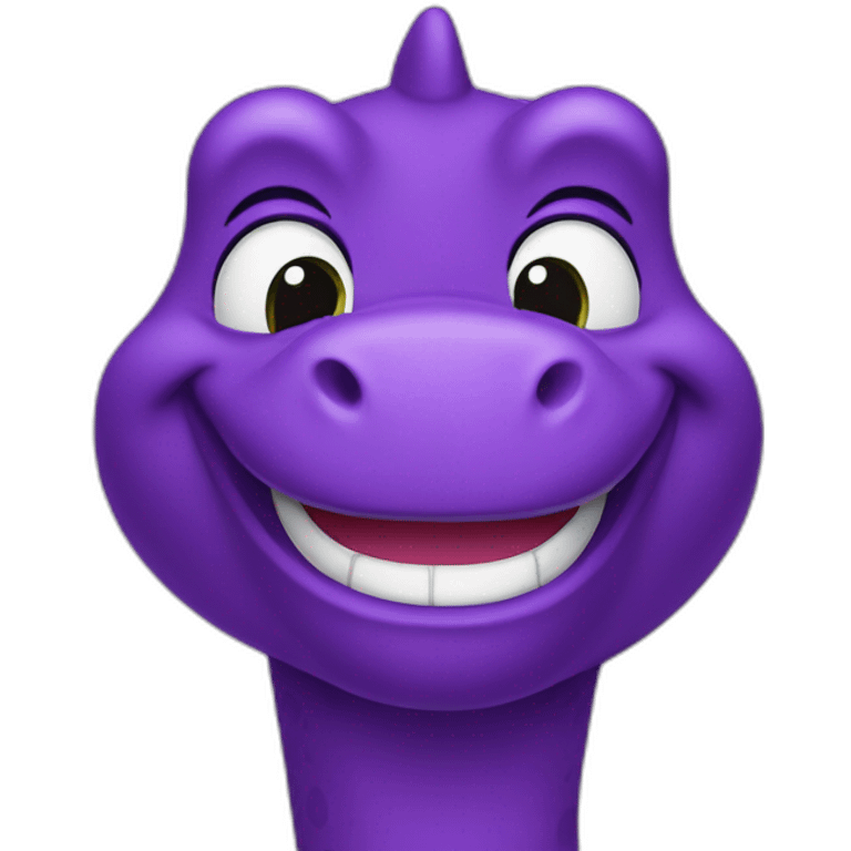 barney the dinosaur purple smiling emoji