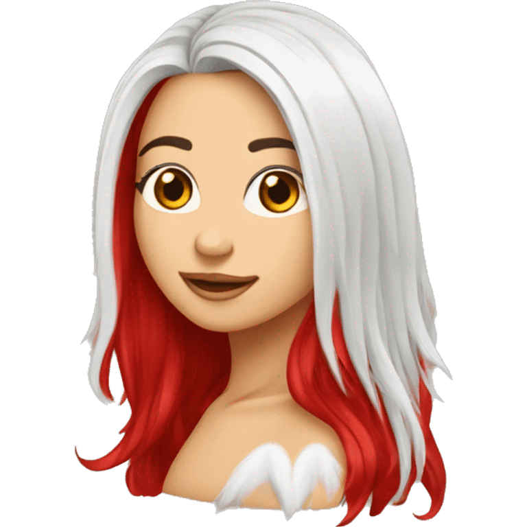 Garota de cabelo longo vermelho e orelhas de loba emoji