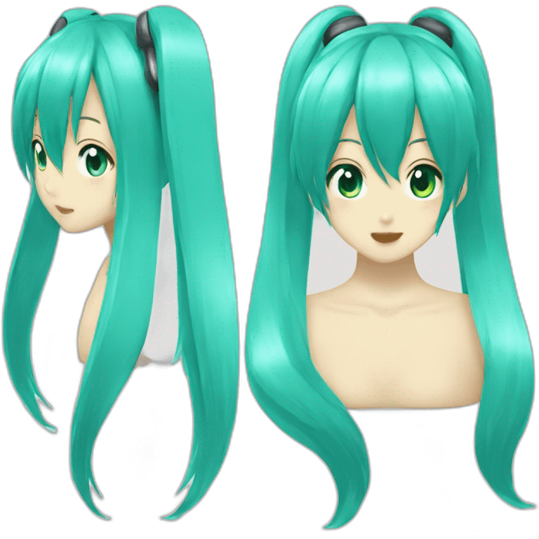 Hatsune Miku, twin tail hair emoji