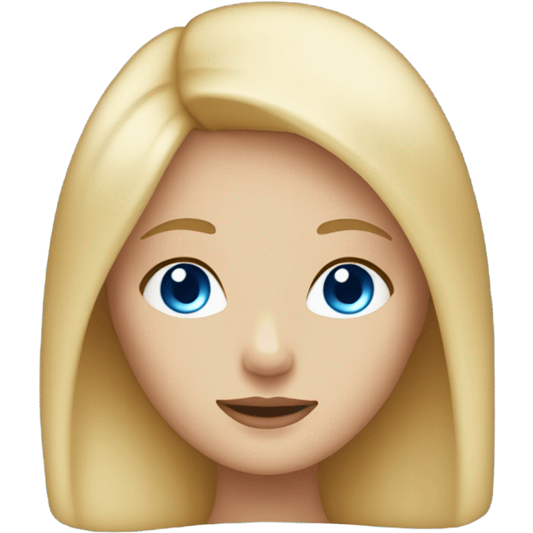 girl with blonde straight hair and blue eyes emoji