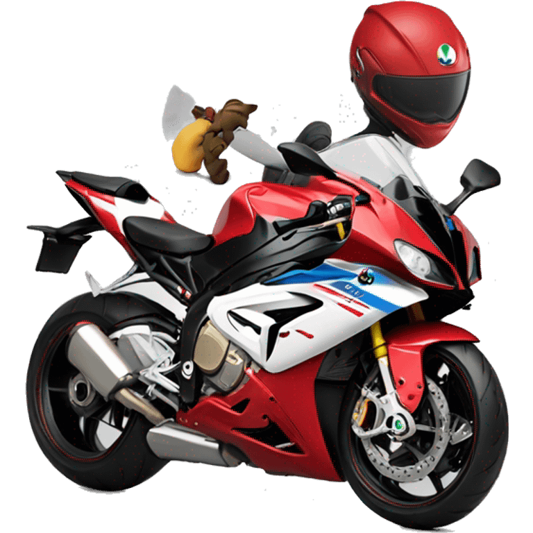 cherry t-shirt girl on bmw s1000rr emoji