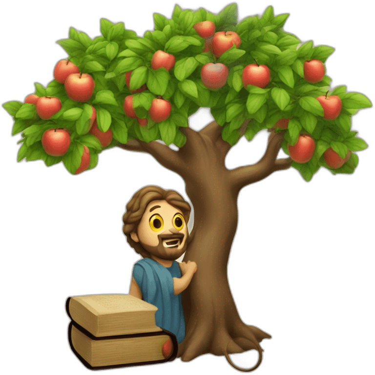 bible adam and snake on apple tree emoji