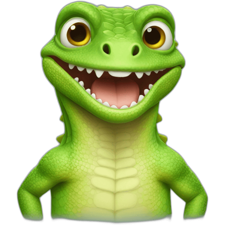 Smiling lizard emoji