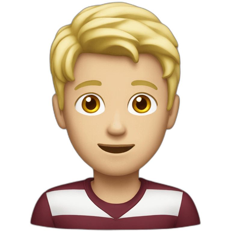 blond teenage boy with maroon shirt emoji