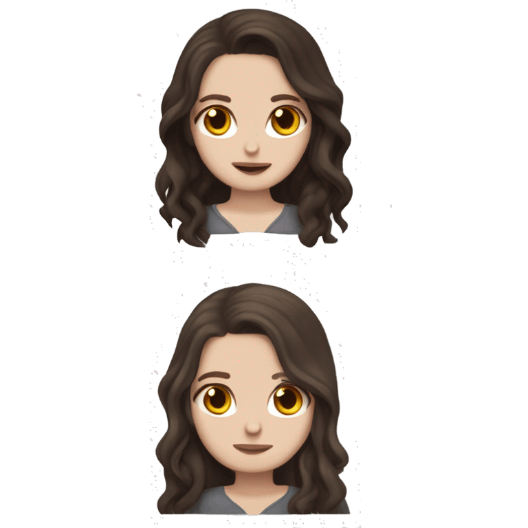 Bella Swan die gerade ein Vampir geworden ist, mit roten Augen und voluminösen lockigen Haaren  emoji