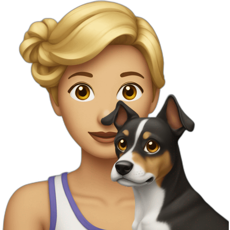 une femme sur un chien emoji