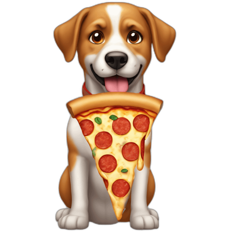 perro bodeguero con pizza emoji