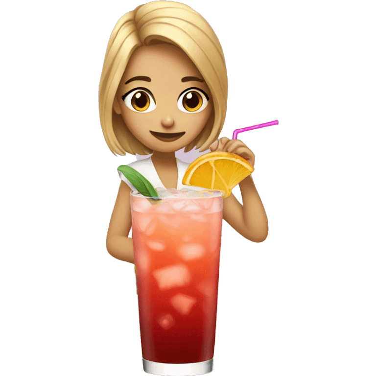 Girl drinking cocktail emoji