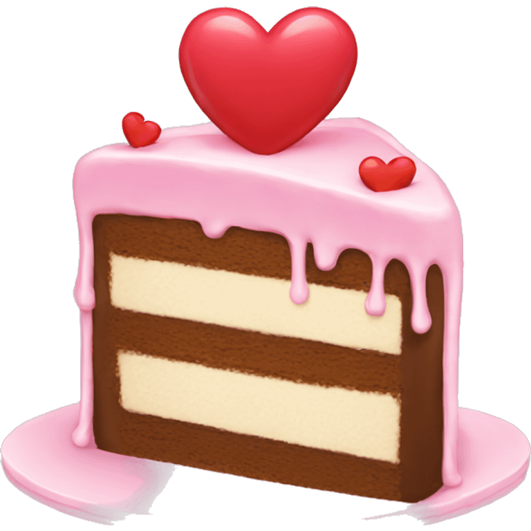 a cake with a heart emoji