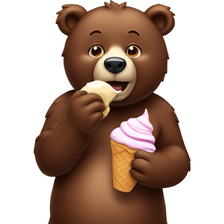 bear eating icecream emoji