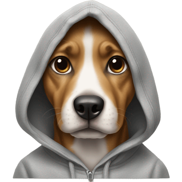 Dog wearing hoodie emoji