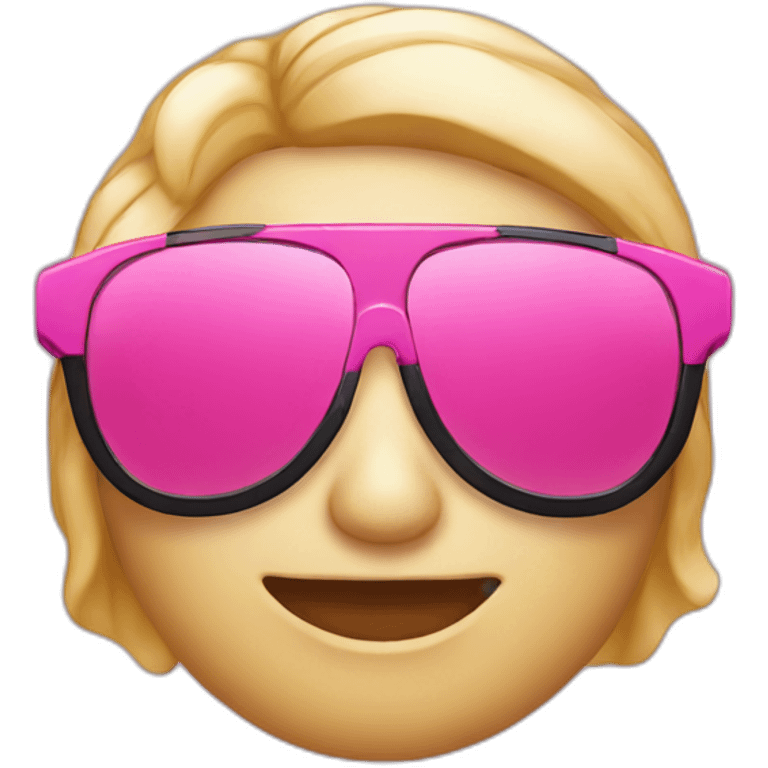 Pink sunglasses with black  border emoji