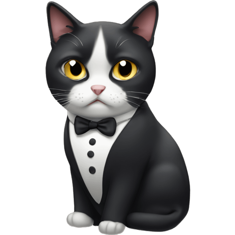 Annoyed tuxedo cat  emoji