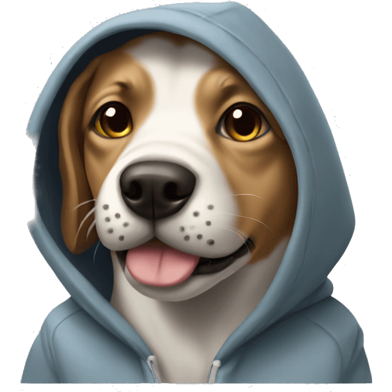 Dog wearing a hoddie  emoji