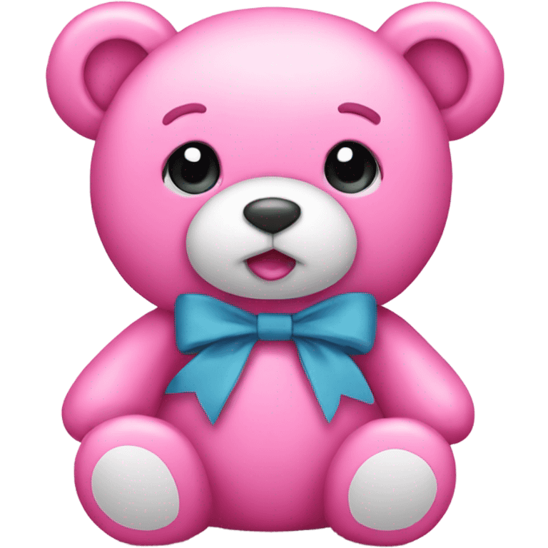 Pink teddy bear with bow emoji