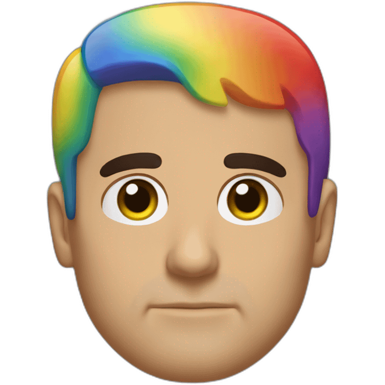 Micheal Scott with rainbow face emoji