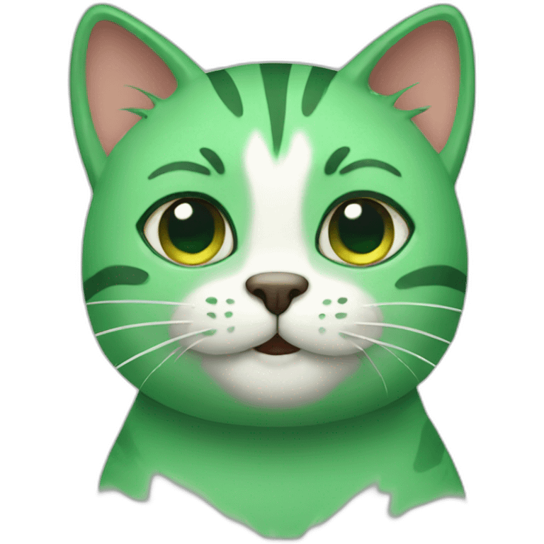 a green cat emoji