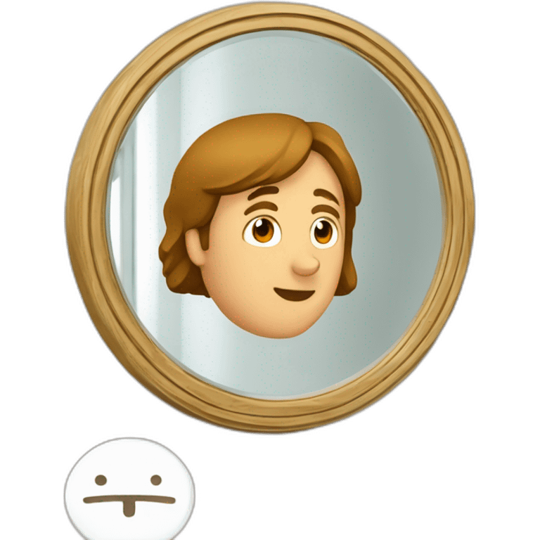 quelqu'un de brun devant un miroir on voit le miroir et la personne de dos emoji