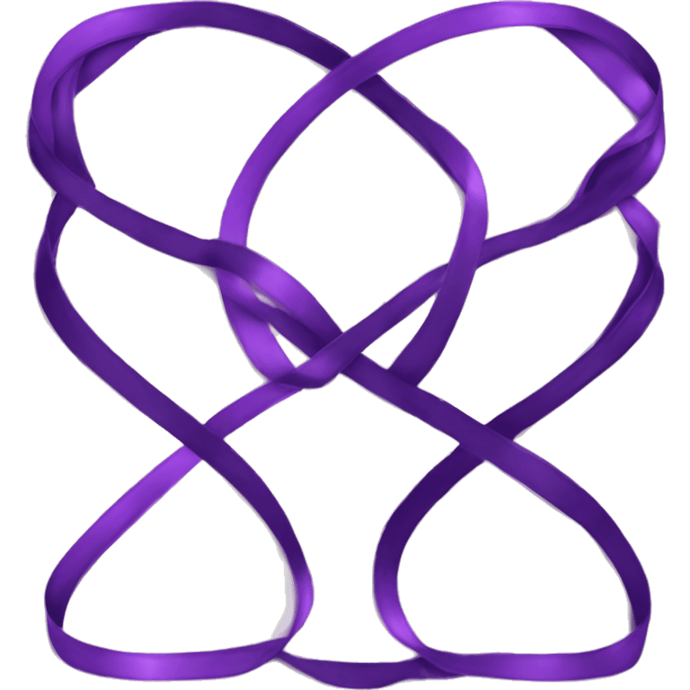 Purple ribbon infinity corners in midle writen 7 emoji