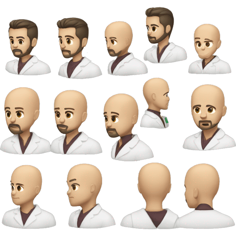 Crown Bald head doctor tan skin crown black beard emoji