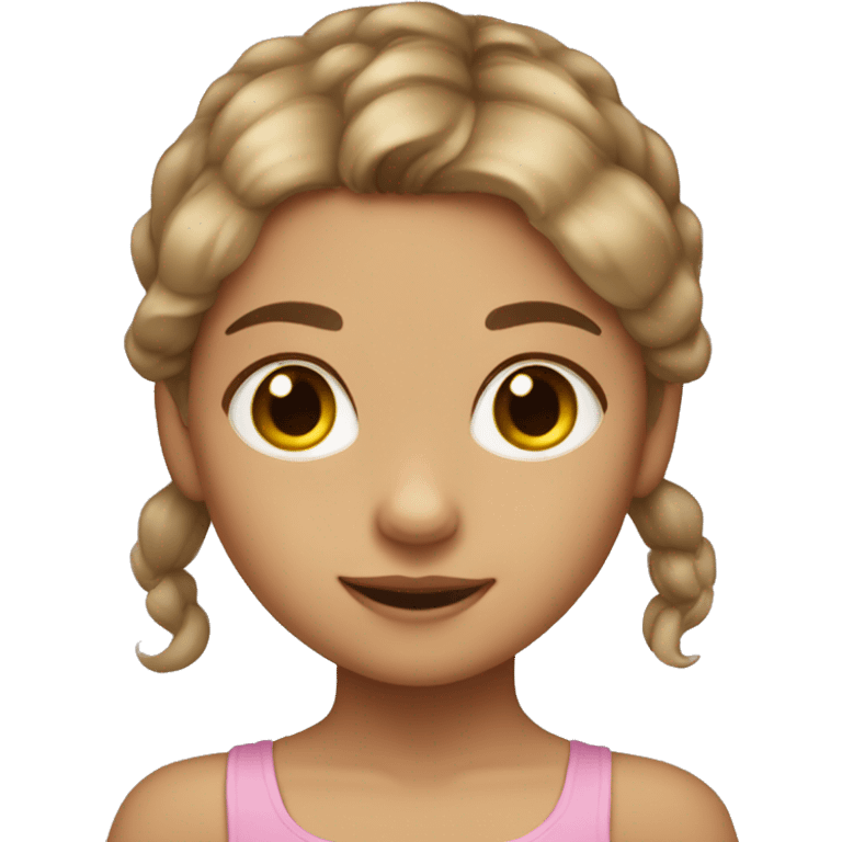 Little girl with ligth Brown hair tan skin balerrina emoji