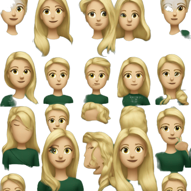 Blonde girl in hunter green turtleneck emoji