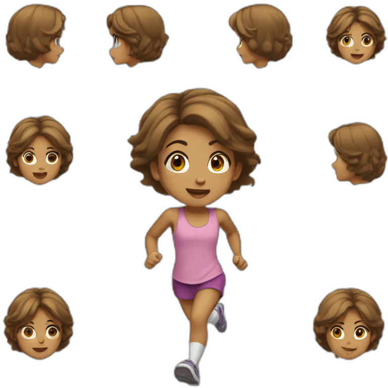 Girl short hair running emoji