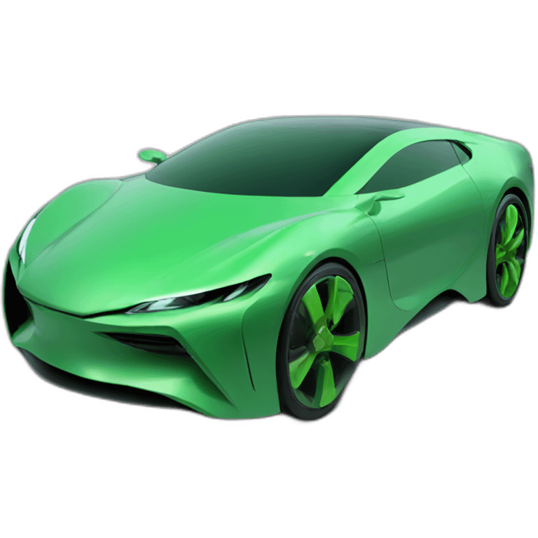 futuristic car green 3d emoji