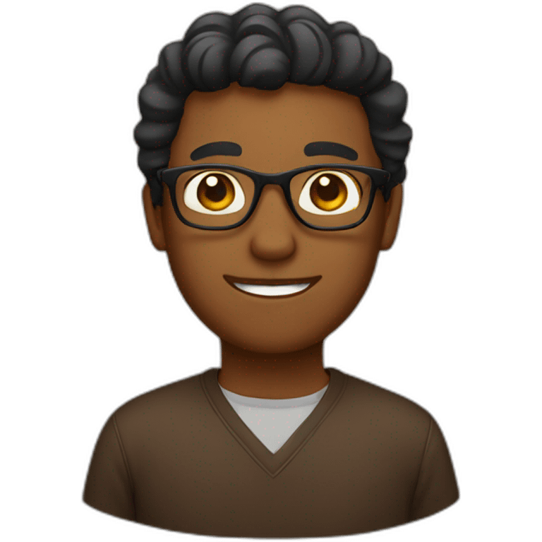 Brown guy with glasses emoji