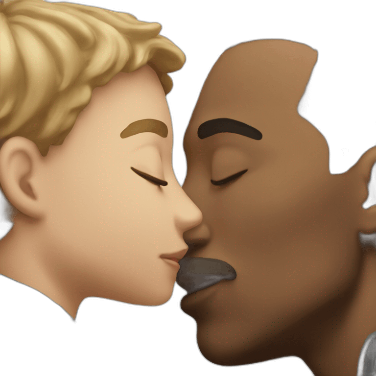 a white man kiss emoji