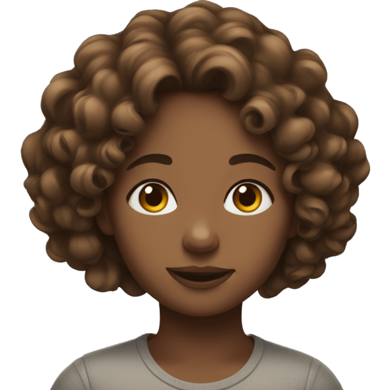 girl with brown curly hair  emoji