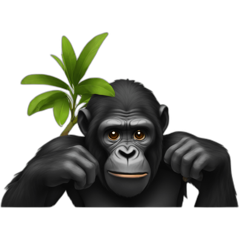 Lazy black ape emoji