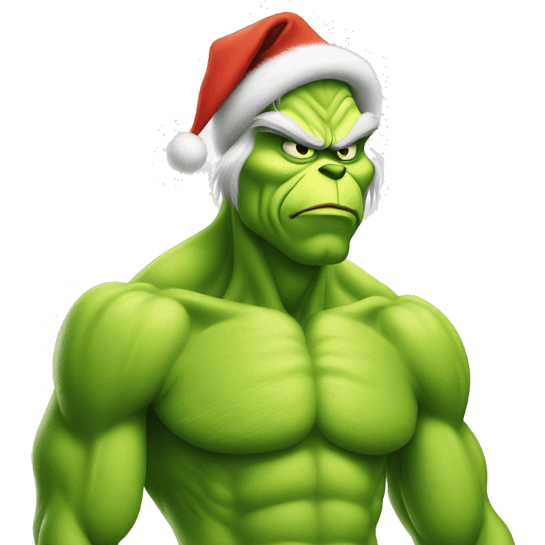 Grinch with big muscles  emoji