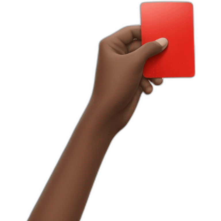 hand with a red card emoji