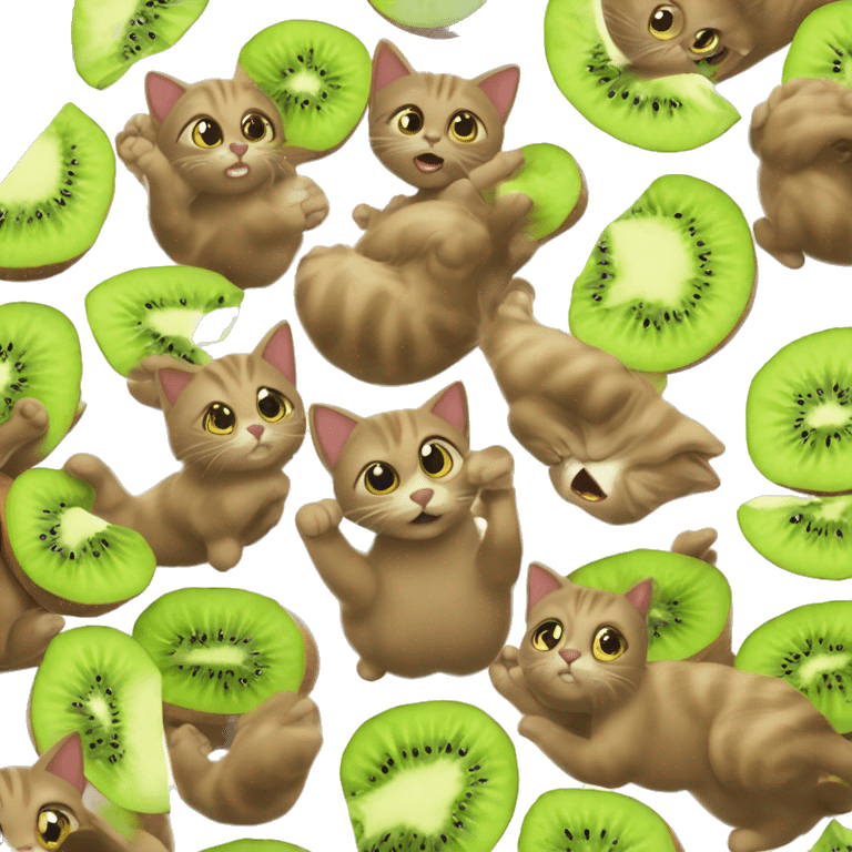 Una gatita conquers kiwi emoji