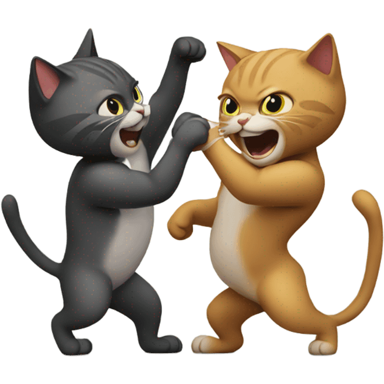 Cats fighting emoji