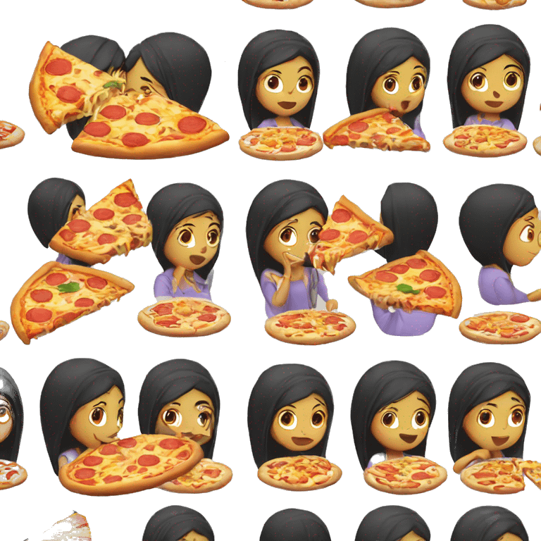 Sikh girl eating pizza emoji