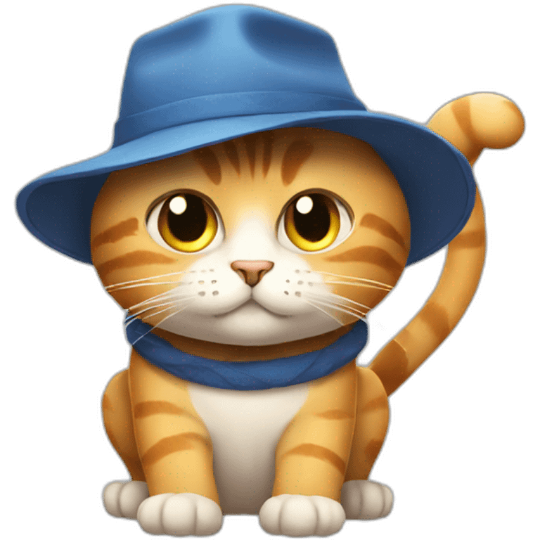 cat with big biceps and cool hat emoji